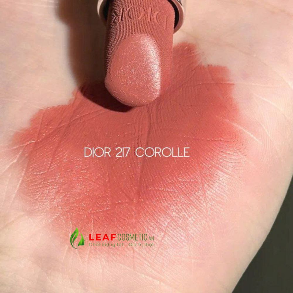 Bảng màu Son Dior Rouge Velvet 217 Corolle - Hồng Khô