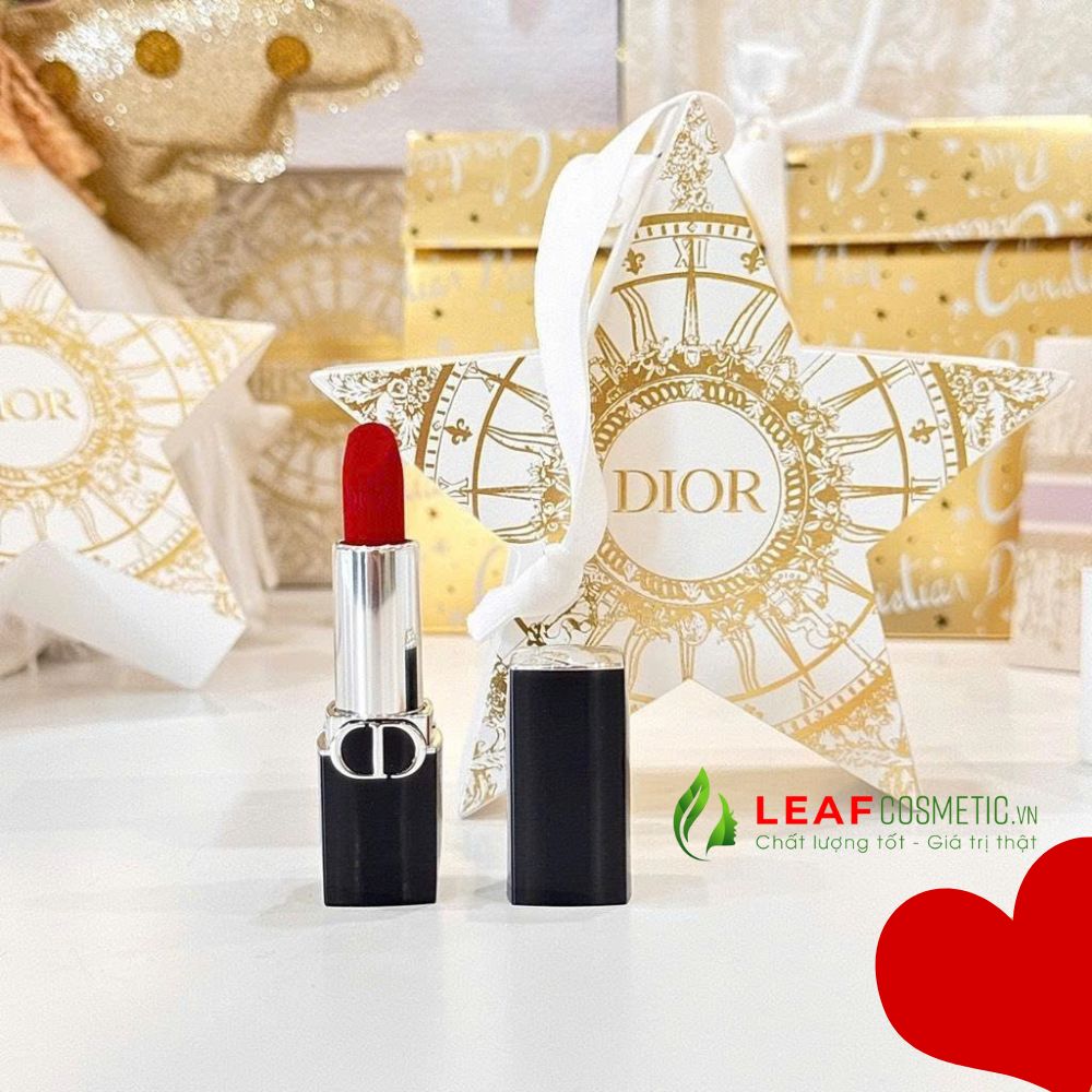Thiết kế Son Thỏi Dior Rouge Velvet 999 Valentine’s Limited