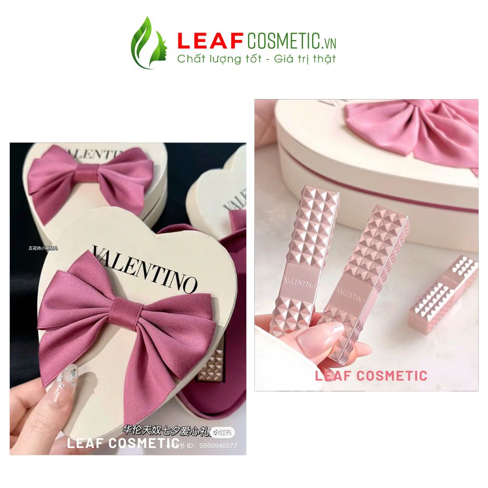 Set Valentino Limited 2025 – Son Dưỡng Valentino 120R Hồng Đất và Hộp Trái Tim