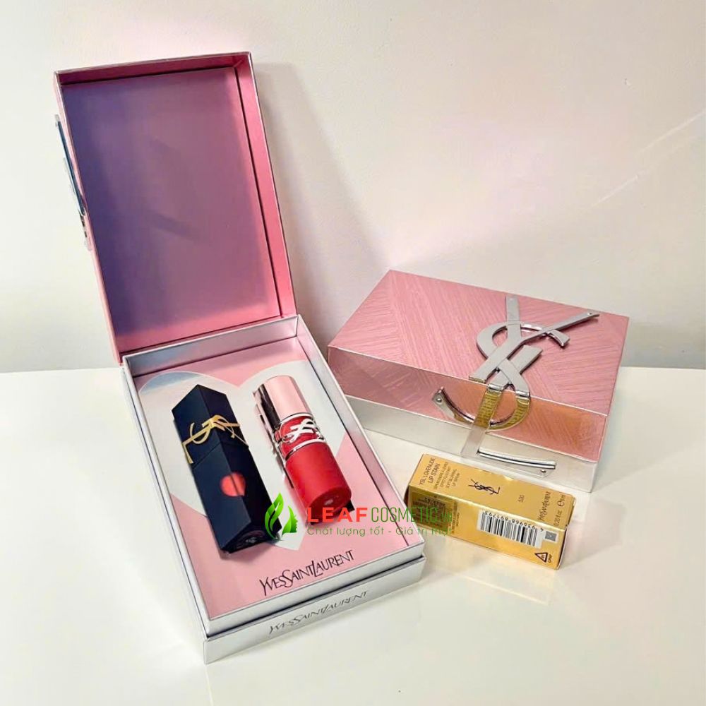 Set YSL Vinyl Cream 440 và Lovenude Lip Stain 530
