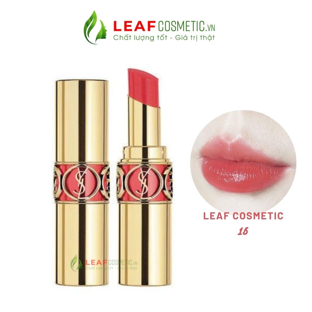 Son Dưỡng YSL Rouge Volupté Shine 15 Corail Spontini - Cam Đào