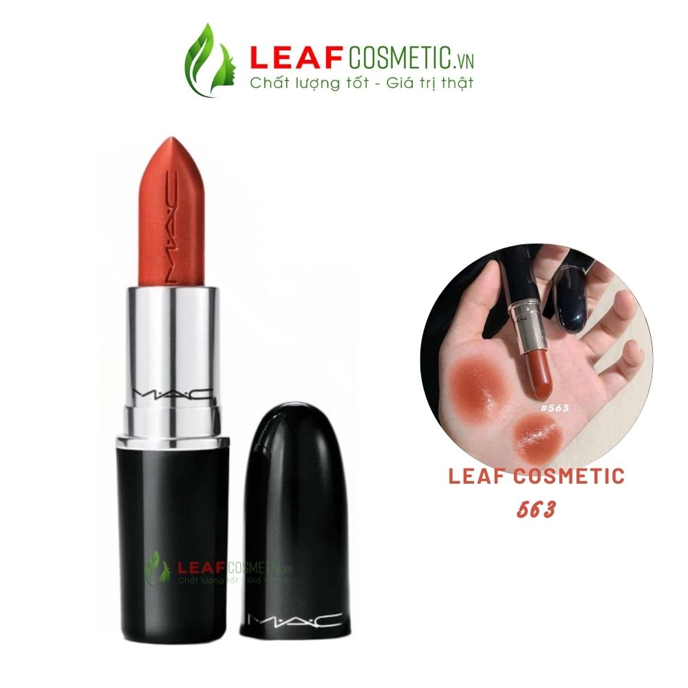 Son MAC Lustreglass Lipstick 563 Obiviously – Cam Gạch chính hãng