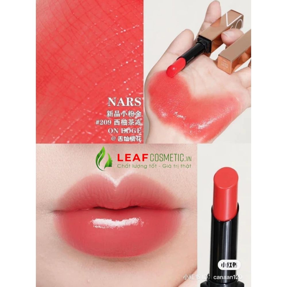 Bảng Màu Son Dưỡng Nars Afterglow Sensual Shine Lipstick 209 On Edge - Hồng San Hô