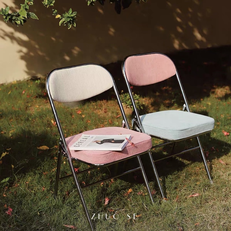 Ghế gấp vải nhung Retro cao cấp - Bắc Âu