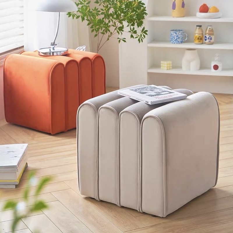 Ghế đẩu nhung Nordic cao cấp, tiện dụng - Bắc Âu