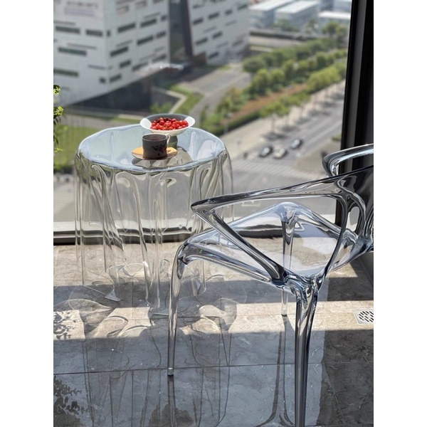 Essey Tea Table - Bàn Trà Khăn Rủ Acrylic cao cấp - Bắc Âu