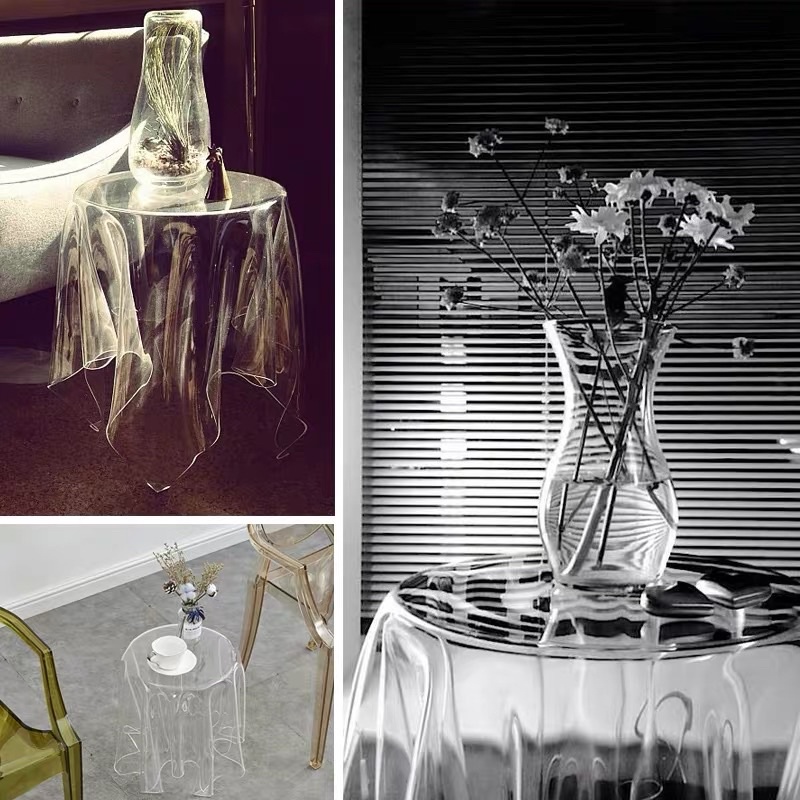 Essey Tea Table - Bàn Trà Khăn Rủ Acrylic cao cấp - Bắc Âu