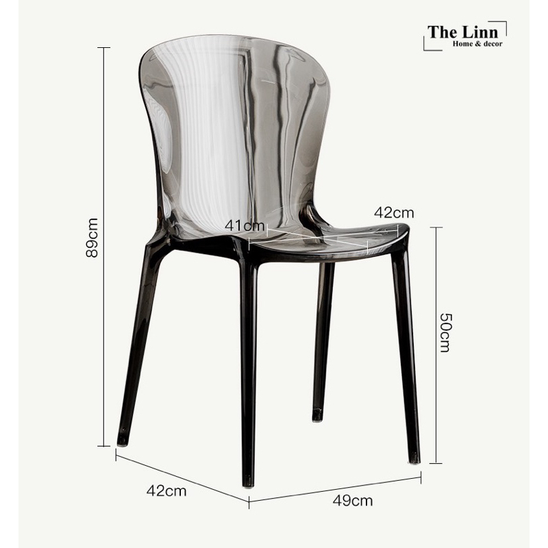 Ghế tựa lưng nhựa PC trong suốt cao cấp | PC Chair