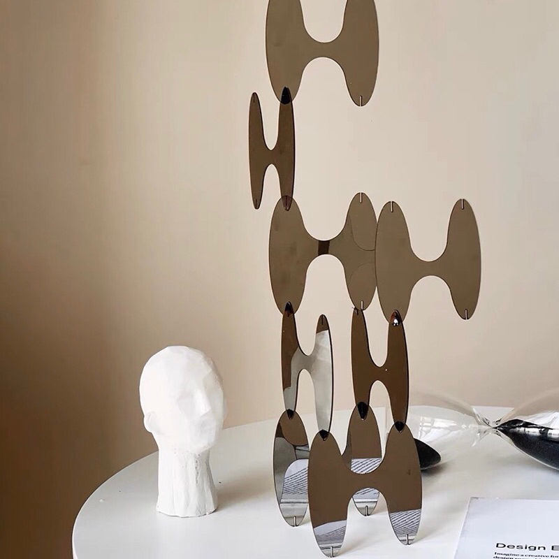 Gương chắp vá kim loại cao cấp / Mirror Metal Patchwork Ornament