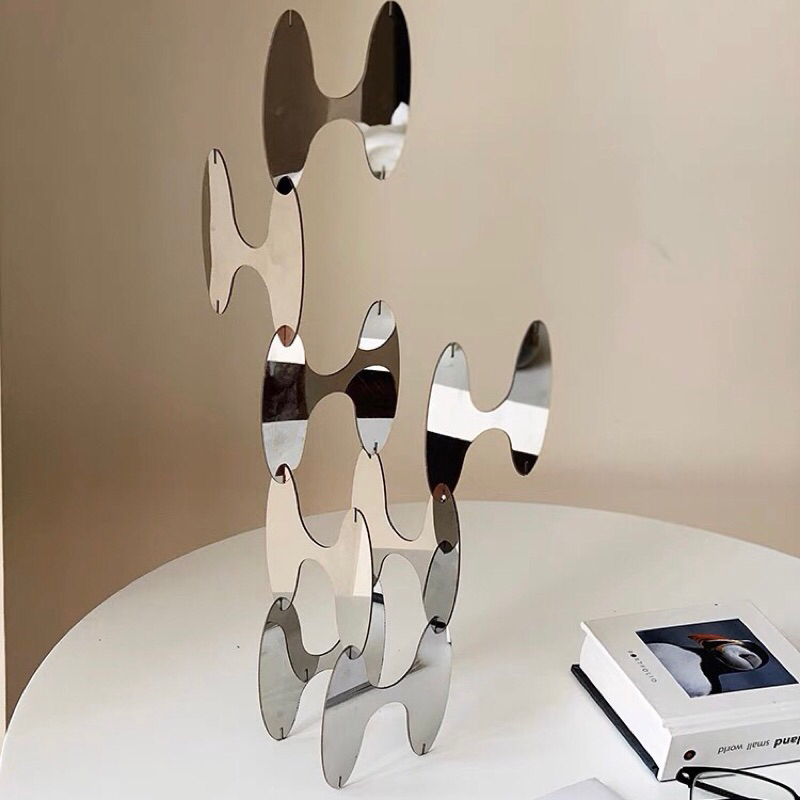 Gương chắp vá kim loại cao cấp / Mirror Metal Patchwork Ornament