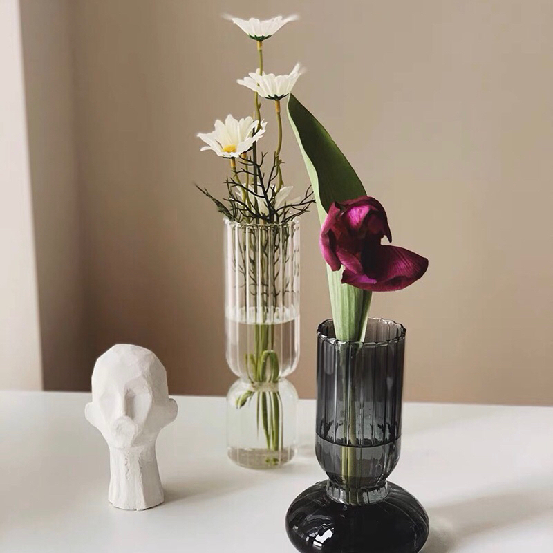 Bình hoa thuỷ tinh sọc cao cấp / Striped Glass Vase