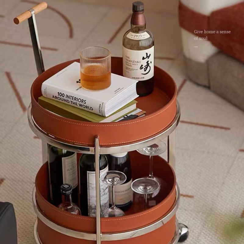 Xe đẩy Da yên tầng tiện dụng cao cấp / Leather Shelf