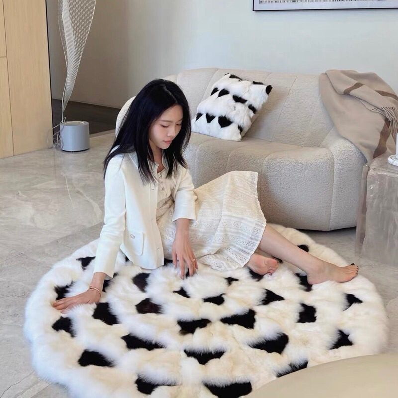 Bộ thảm gối Snowflakes cao cấp / Snowflakes Rug And Pillow