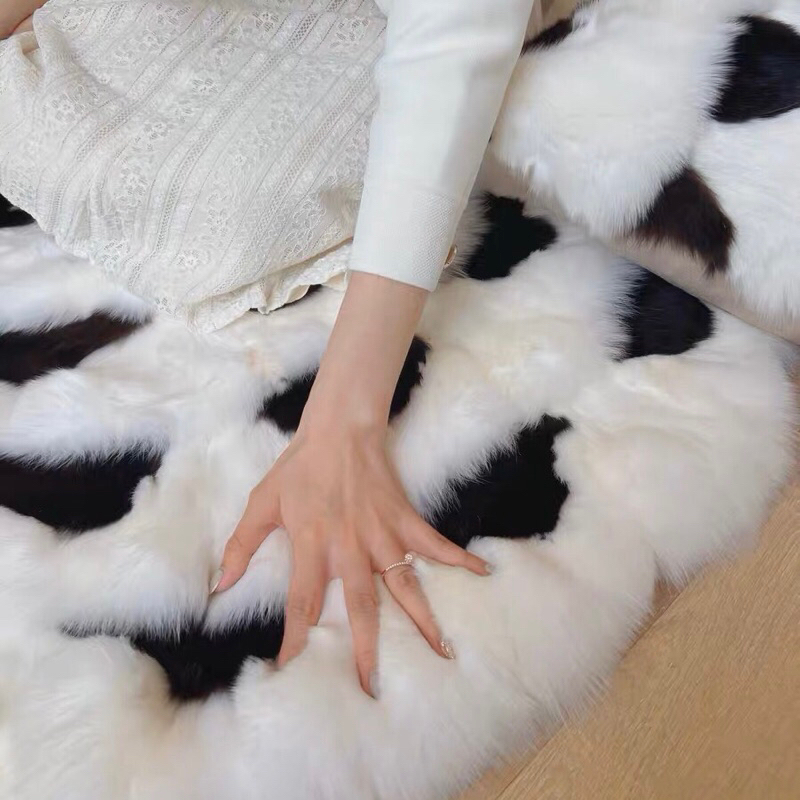 Bộ thảm gối Snowflakes cao cấp / Snowflakes Rug And Pillow