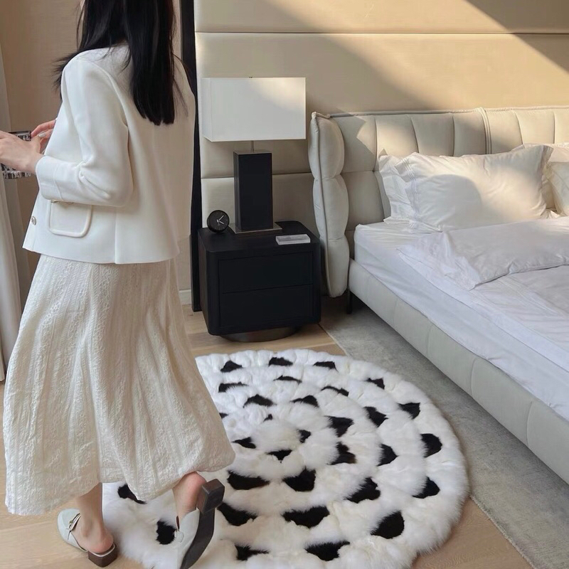 Bộ thảm gối Snowflakes cao cấp / Snowflakes Rug And Pillow