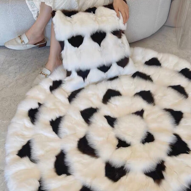 Bộ thảm gối Snowflakes cao cấp / Snowflakes Rug And Pillow