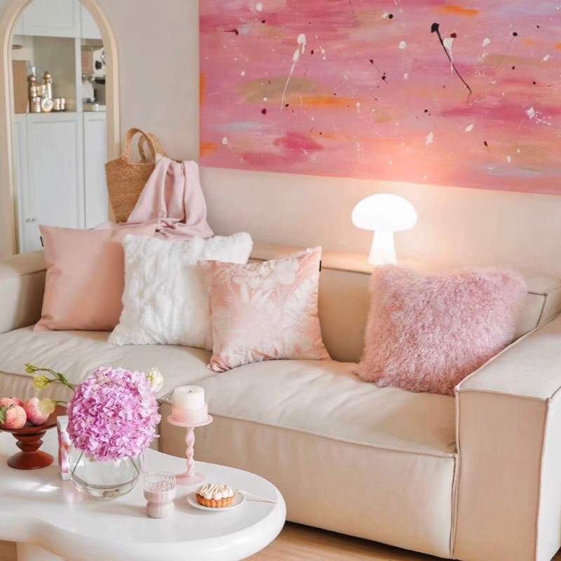 Bộ gối sofa Pink Rose cao cấp / Pink Rose Pillow