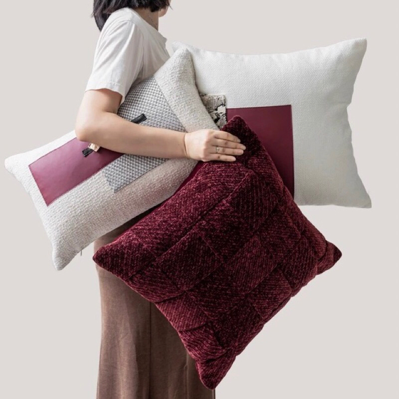 Bộ gối sofa Red Velvet cao cấp / Red Velvet Pillow