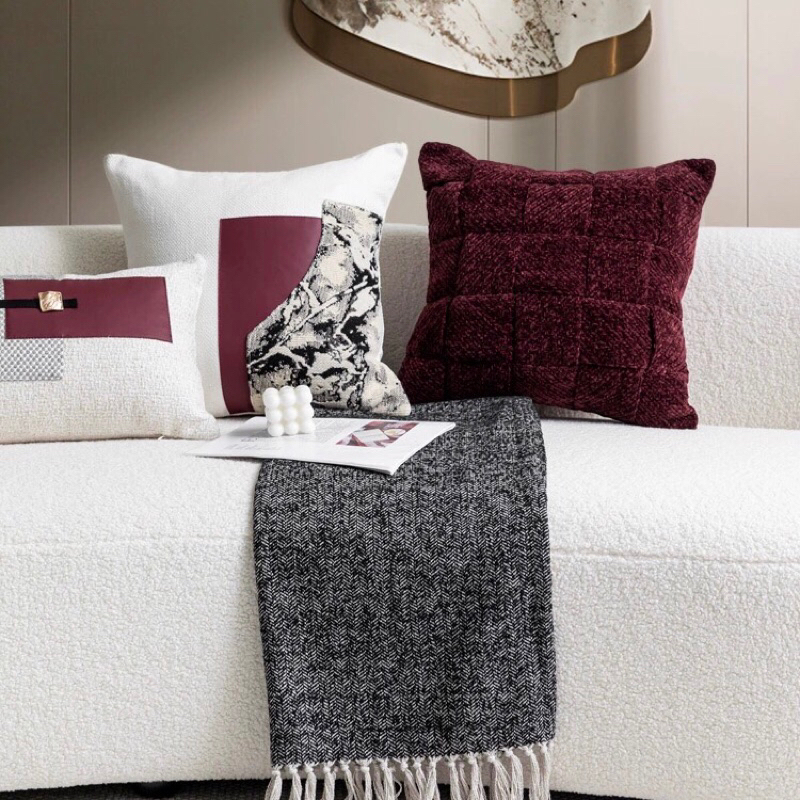 Bộ gối sofa Red Velvet cao cấp / Red Velvet Pillow