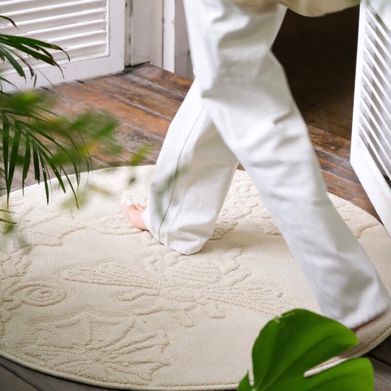 Thảm trải sàn tròn Ong và hoa cao cấp, sang trọng