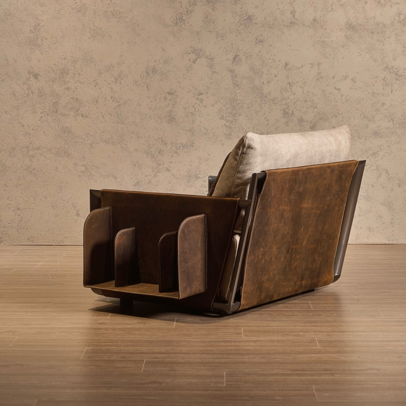 Ghế thư giãn Libary da Nyala cao cấp / Armchair Libary