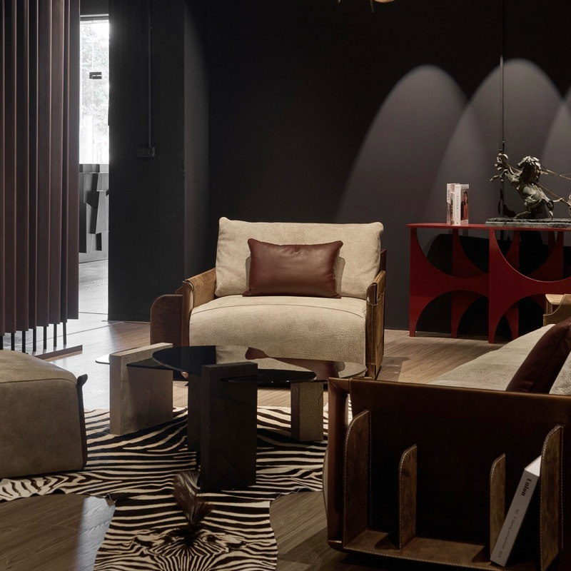 Ghế thư giãn Libary da Nyala cao cấp / Armchair Libary