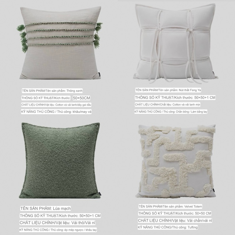 Bộ gối decor Velvet Totem nhập khẩu cao cấp / Velvet Totem Pillow