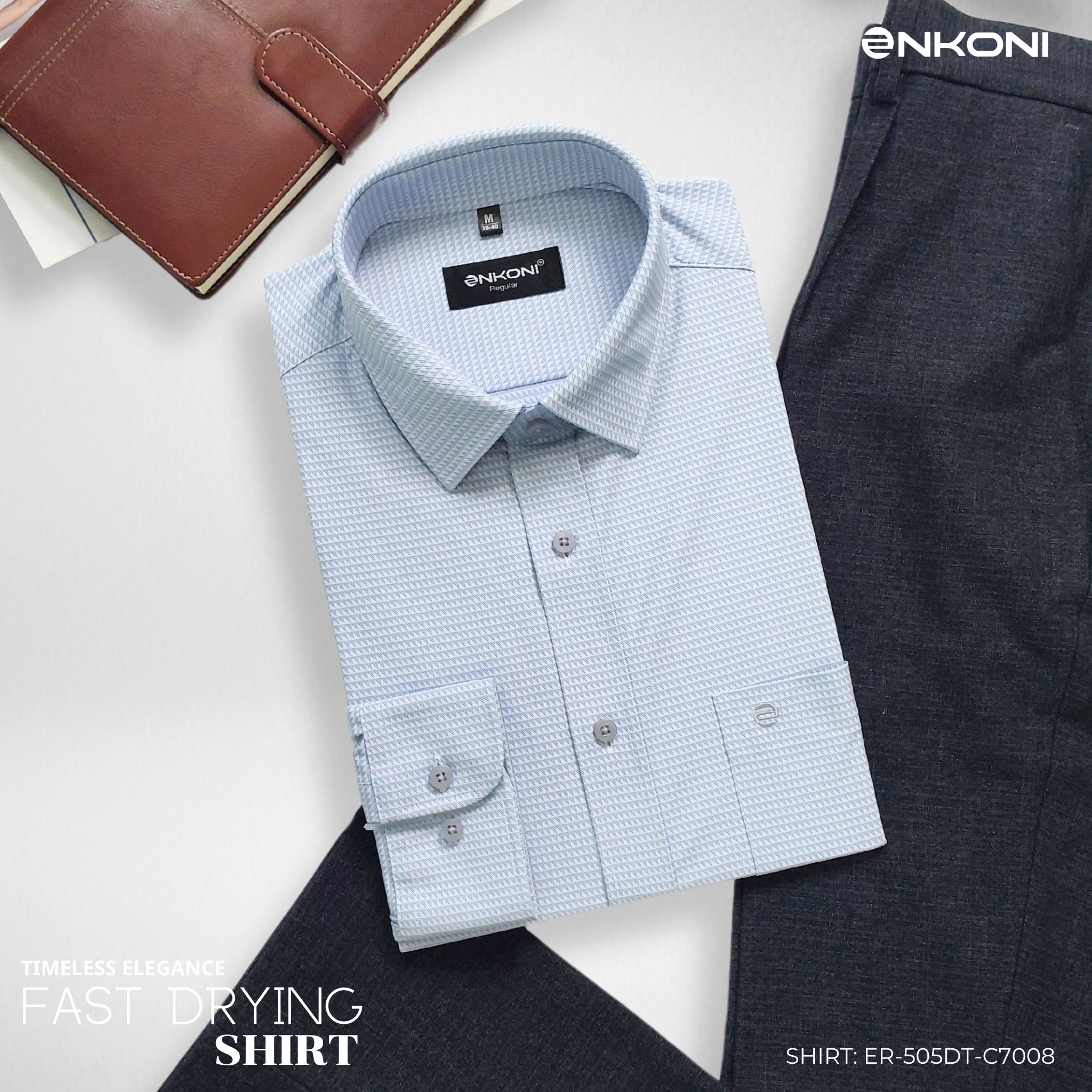 áo sơ mi regular enkoni c7008