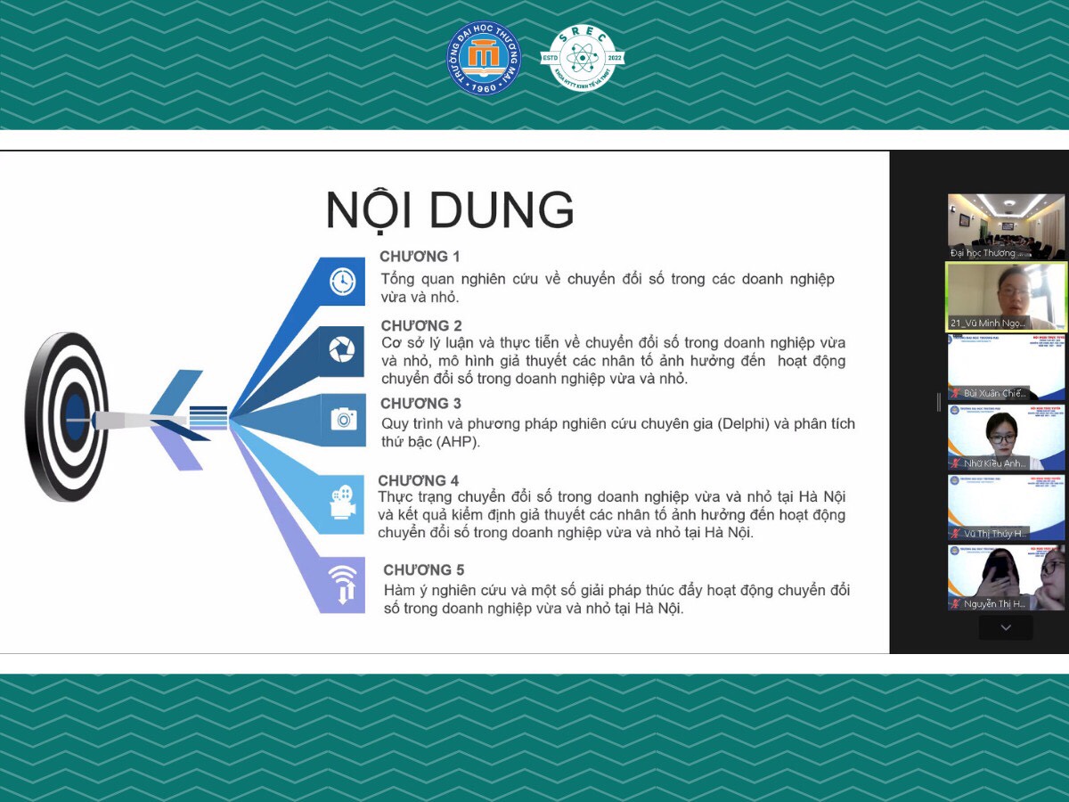 Nhóm nghiên cứu của bạn Vũ Minh Ngọc (Trưởng ban Khởi nghiệp) đang trình bày nội dung đề tài