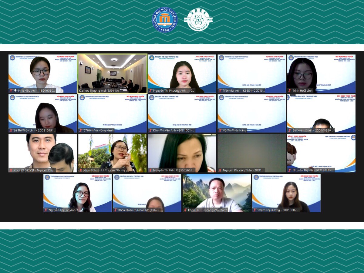 Buổi họp zoom quyết định khen thưởng sinh viên thực hiện đề tài NCKH