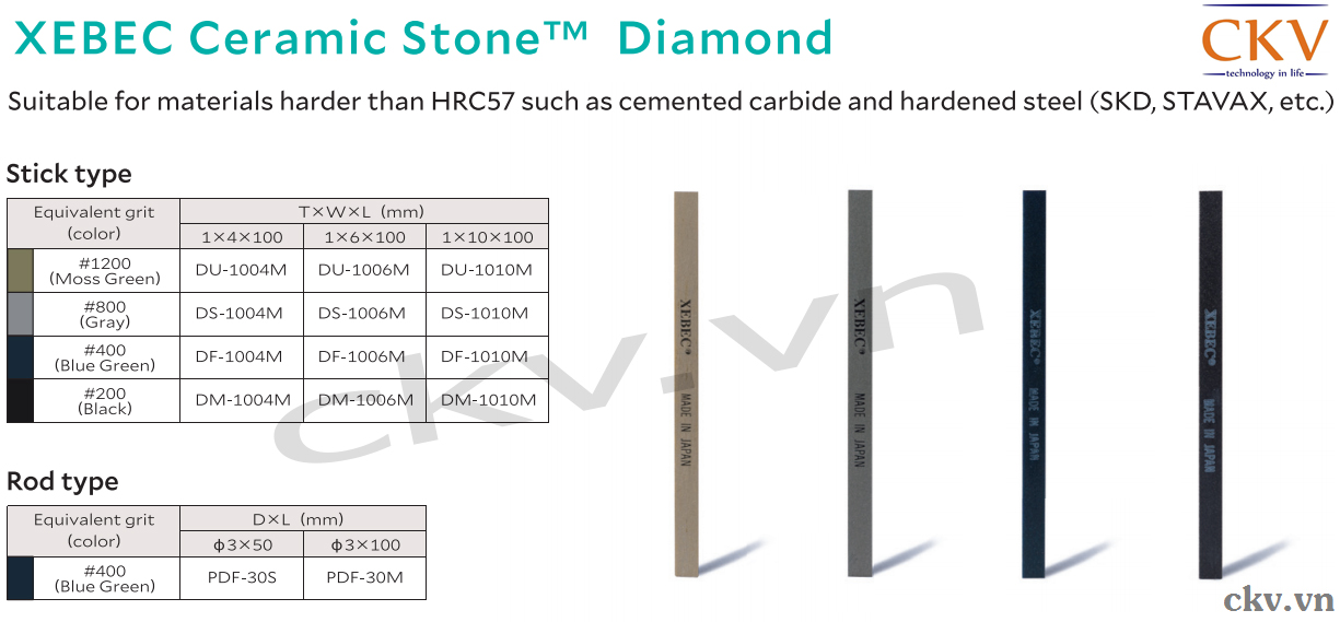 Đá mài gốm độ cứng cao Xebec Nhật Bản