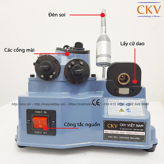 Máy mài dao phay ngón CNC giá rẻ CKV-H20S dùng điện an toàn