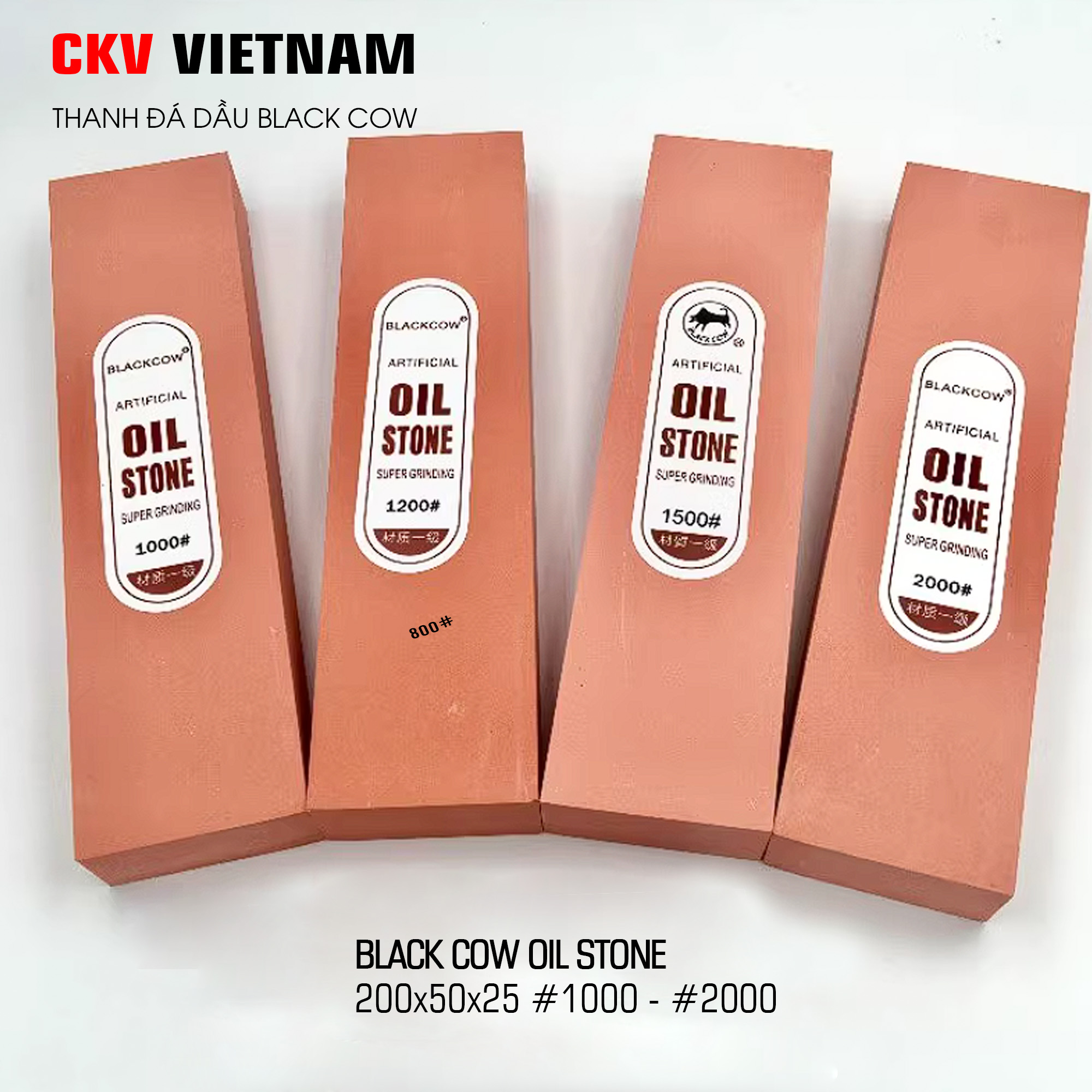 Thanh đá mài dầu Blackcow 200x50x25 #1000 - #2000