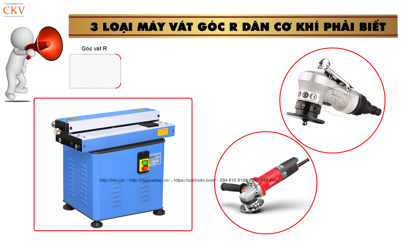 Máy vát mép góc R chuyên dụng cho cạnh thẳng và lỗ tròn
