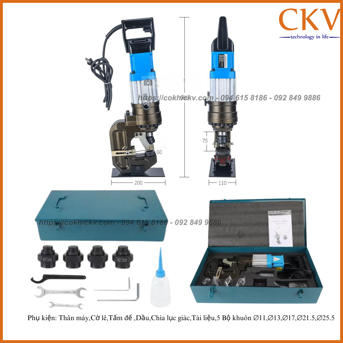CKV-JD210 & phụ kiện đi cùng máy