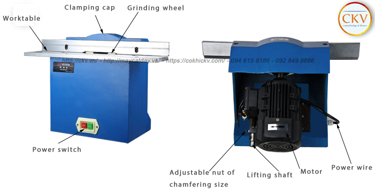 Cấu tạo Máy vát mép và mài góc MRCM MR-R500