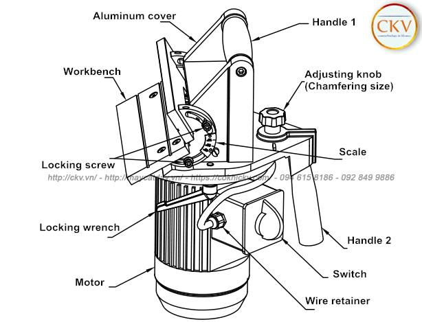 Cấu tạo chi tiết Máy vát mép cầm tay MRCM MR-R200