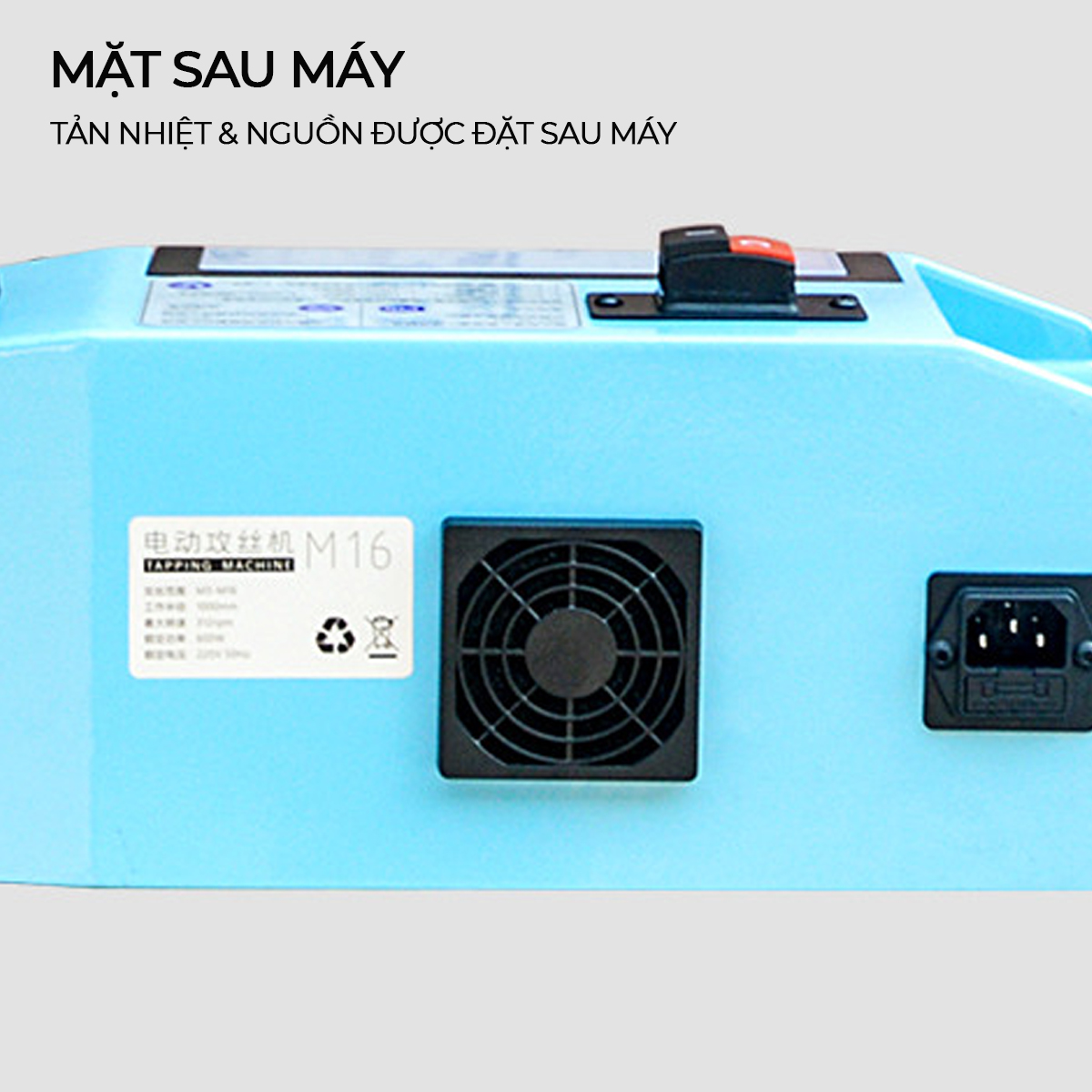 Mặt sau máy taro cần điện M6-M24 CKV-M24