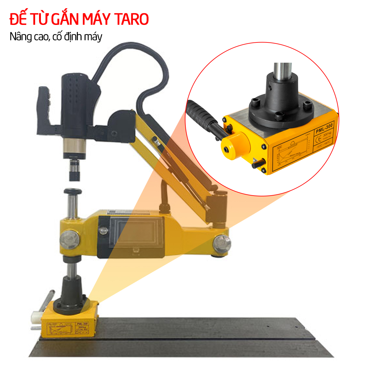 Đế từ gắn máy taro nhỏ gọn, tiện lợi