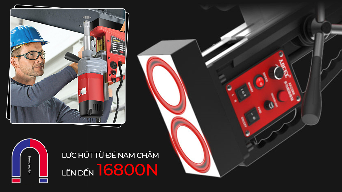 Máy khoan từ đế nam châm có lực hút cực mạnh