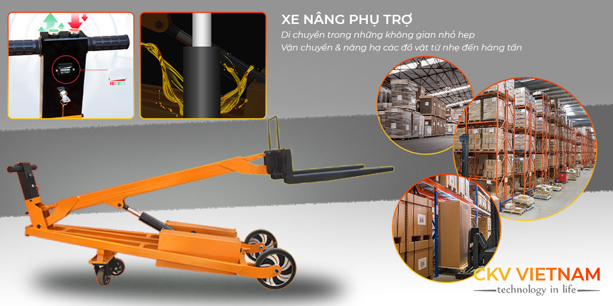Xe nâng phụ trợ giúp vận chuyển & nâng hạ hàng hóa nhanh chóng