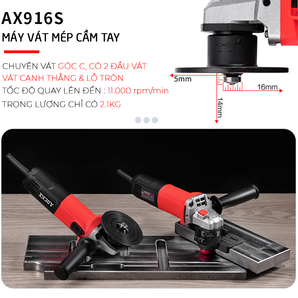 Máy vát mép cầm tay AX916S sử dụng điện 220V