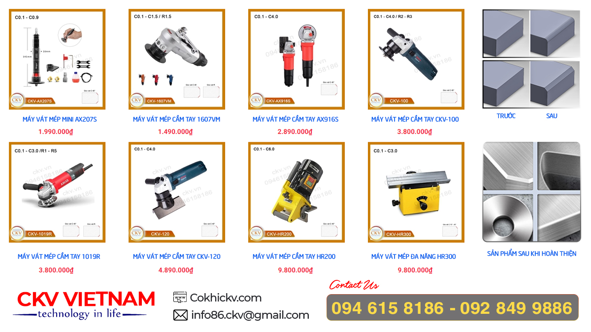 Một số sản phẩm máy vát mép tại CKV VIETNAM với giá tốt