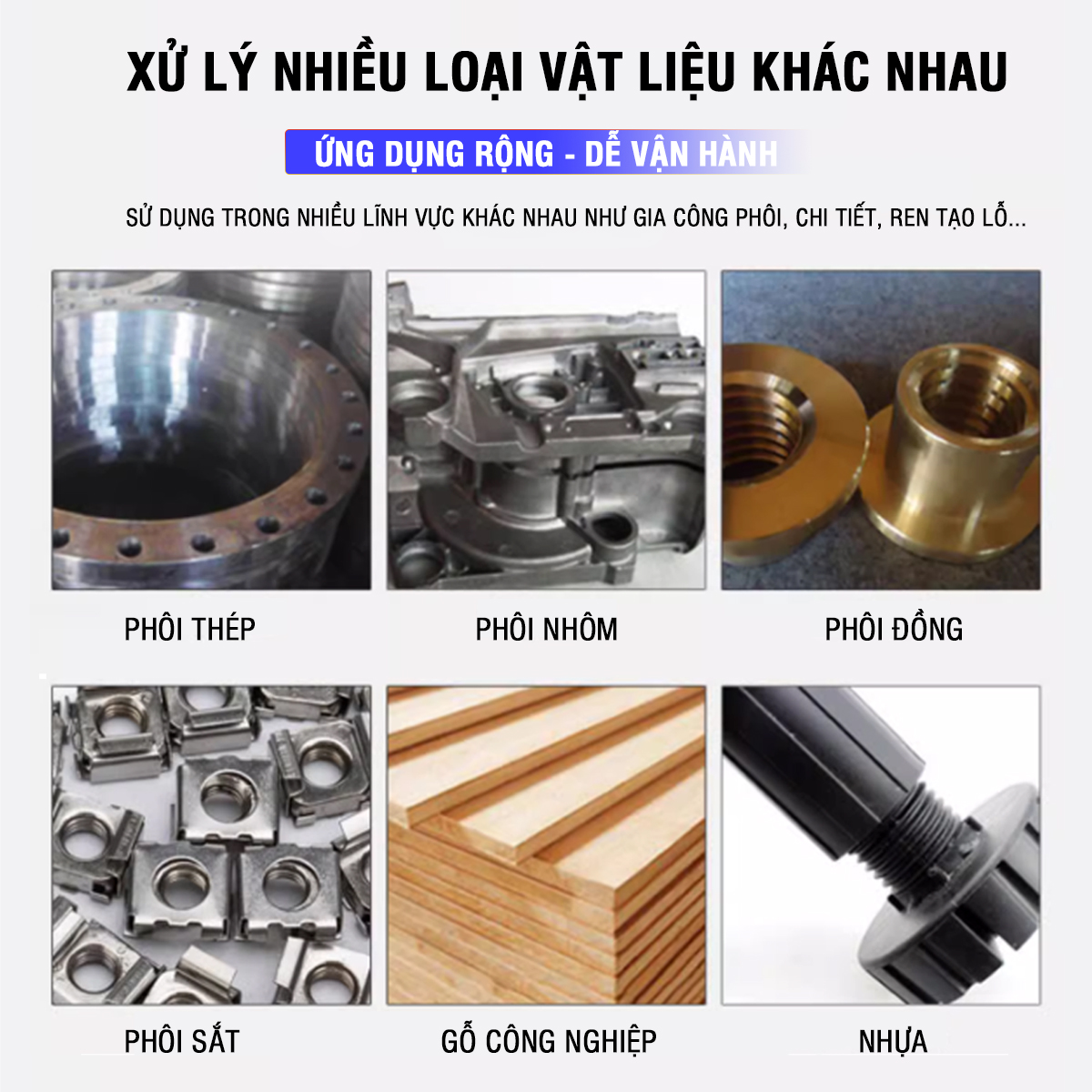 SWJ-16G gia công trên nhiều loại vật liệu khác nhau