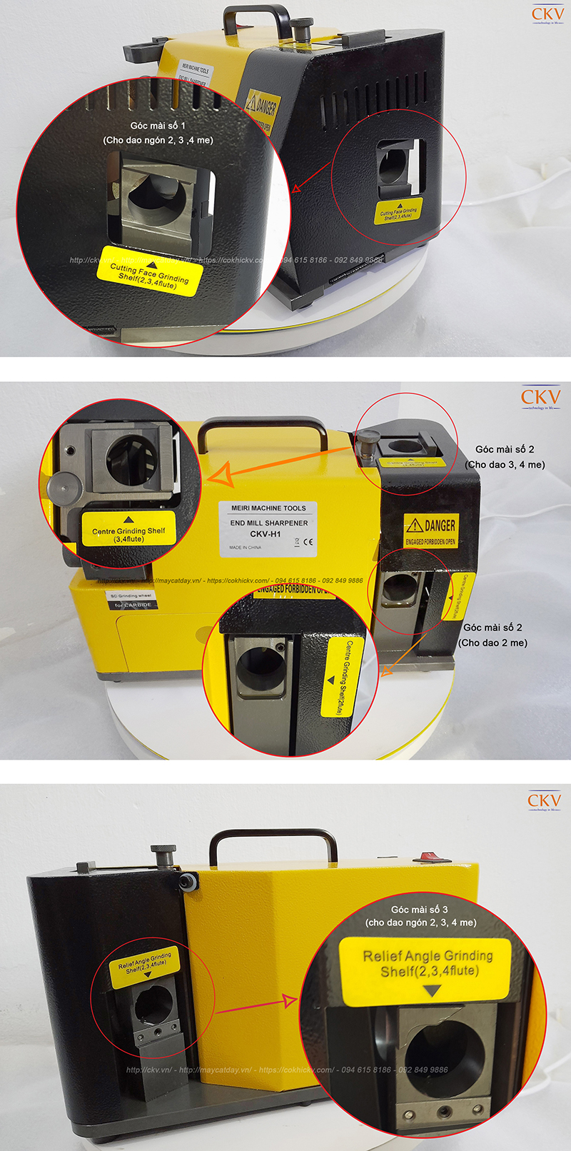 Các bước mài dao phay ngón đơn giản với máy CKV-H1