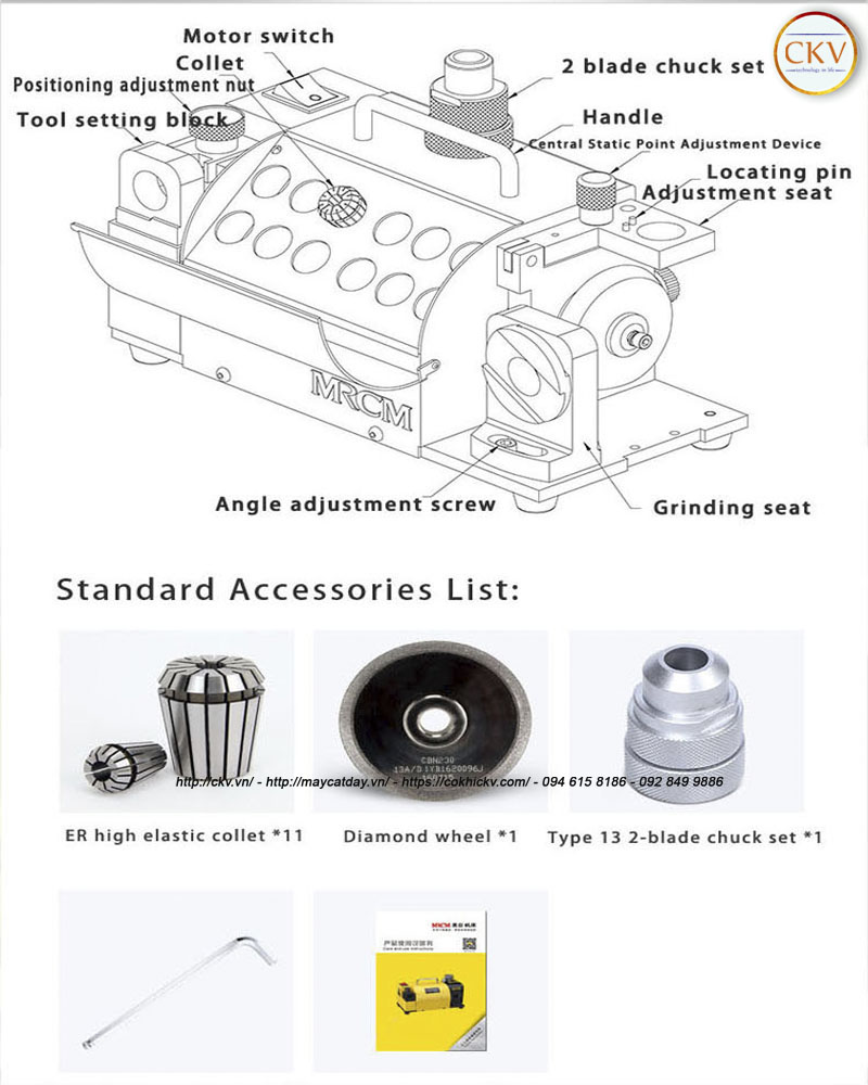 Cấu tạo Máy mài mũi khoan MRCM MR-13Z