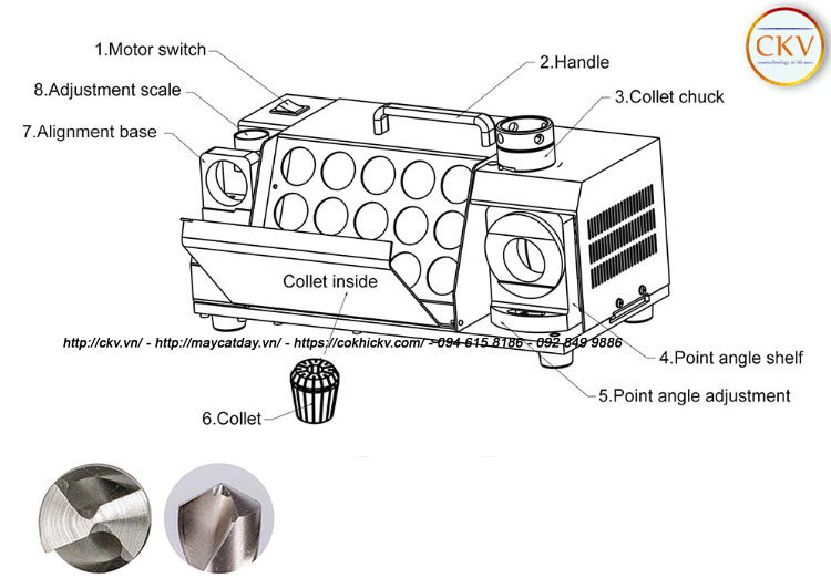 Cấu tạo máy mài mũi khoan MR-26A