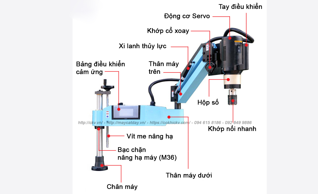 Cấu tạo máy taro cần dùng điện cao cấp tại Vĩnh Phúc phân phối chính hãng