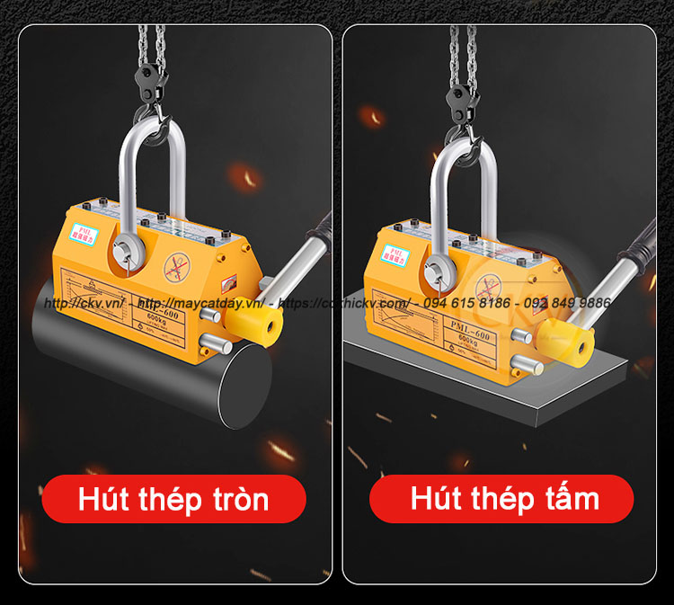 Ứng dụng cẩu từ nam châm trong việc hút nâng vật thể nhiều biên dạng