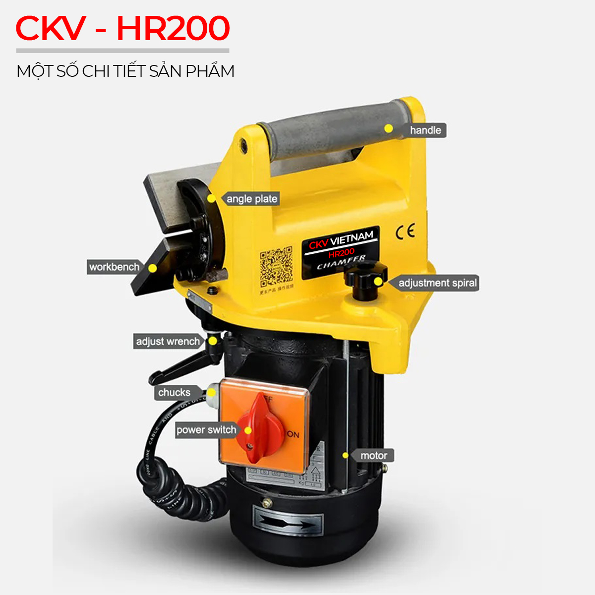 Máy vát mép điện cầm tay C0.1-C6.0 CKV-HR200 6